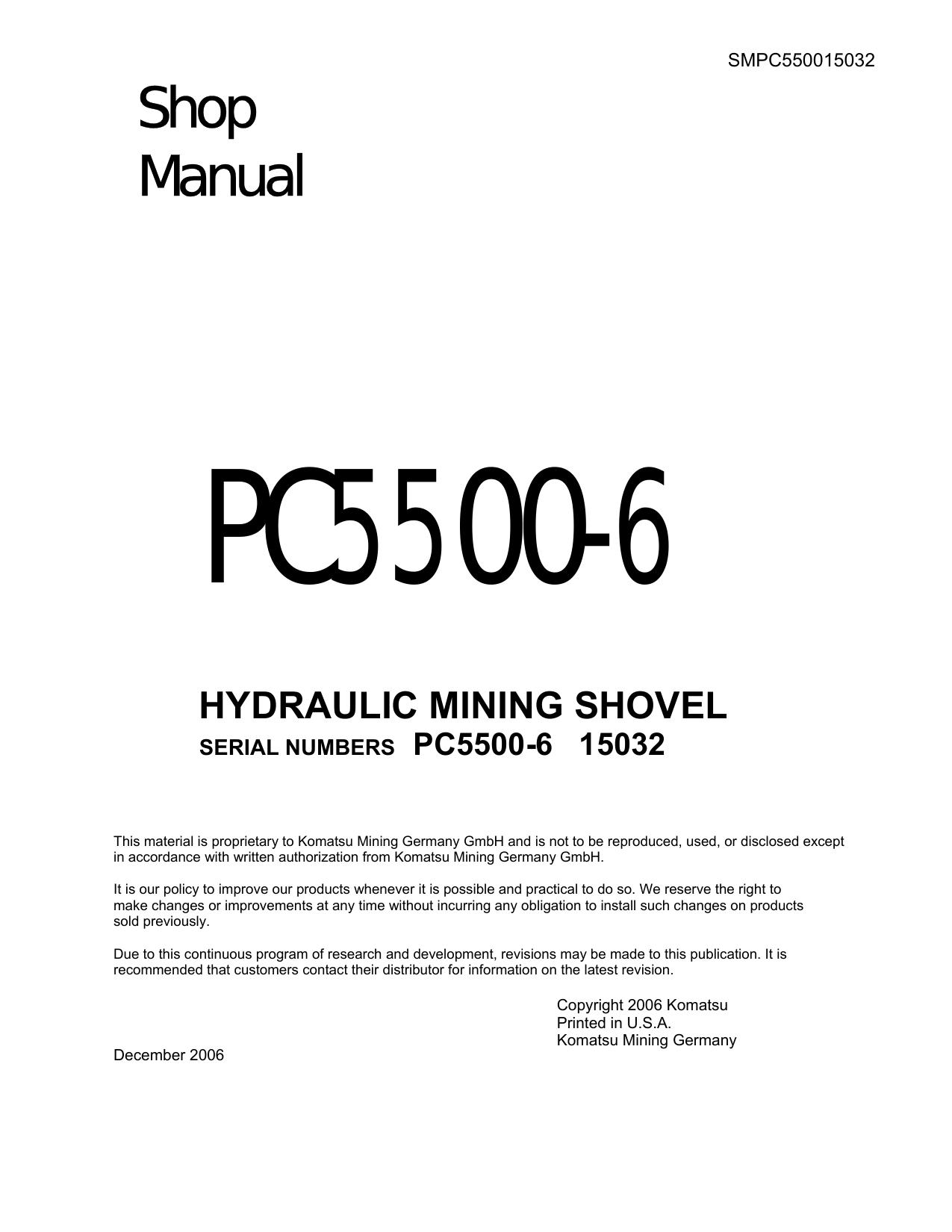PC5500-6 Shop Manual